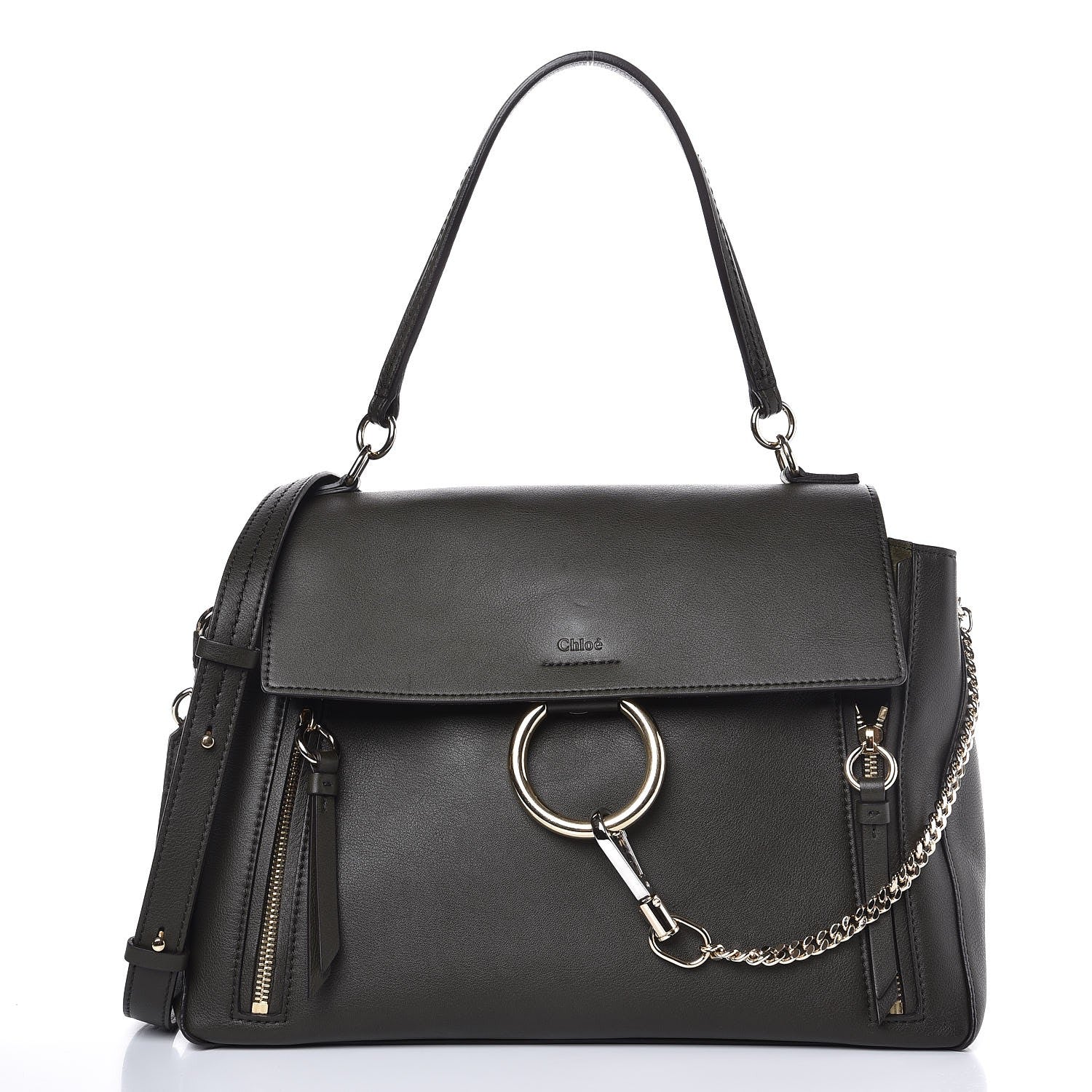 Chloe Calfskin Medium Faye Day Shoulder Bag Deep Forest 1 of 12