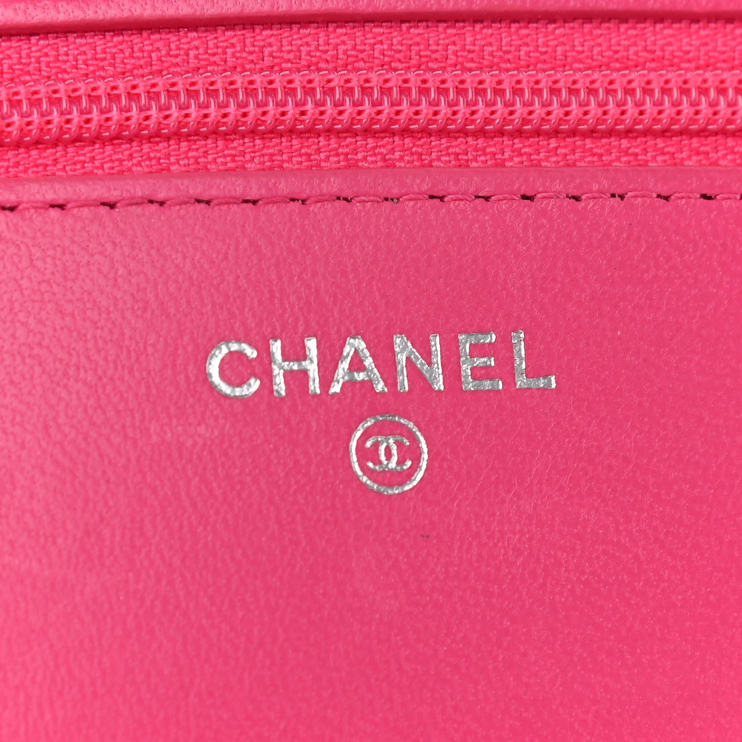Chanel Lambskin Quilted Wallet On Chain WOC Dark Pink 6 of 12