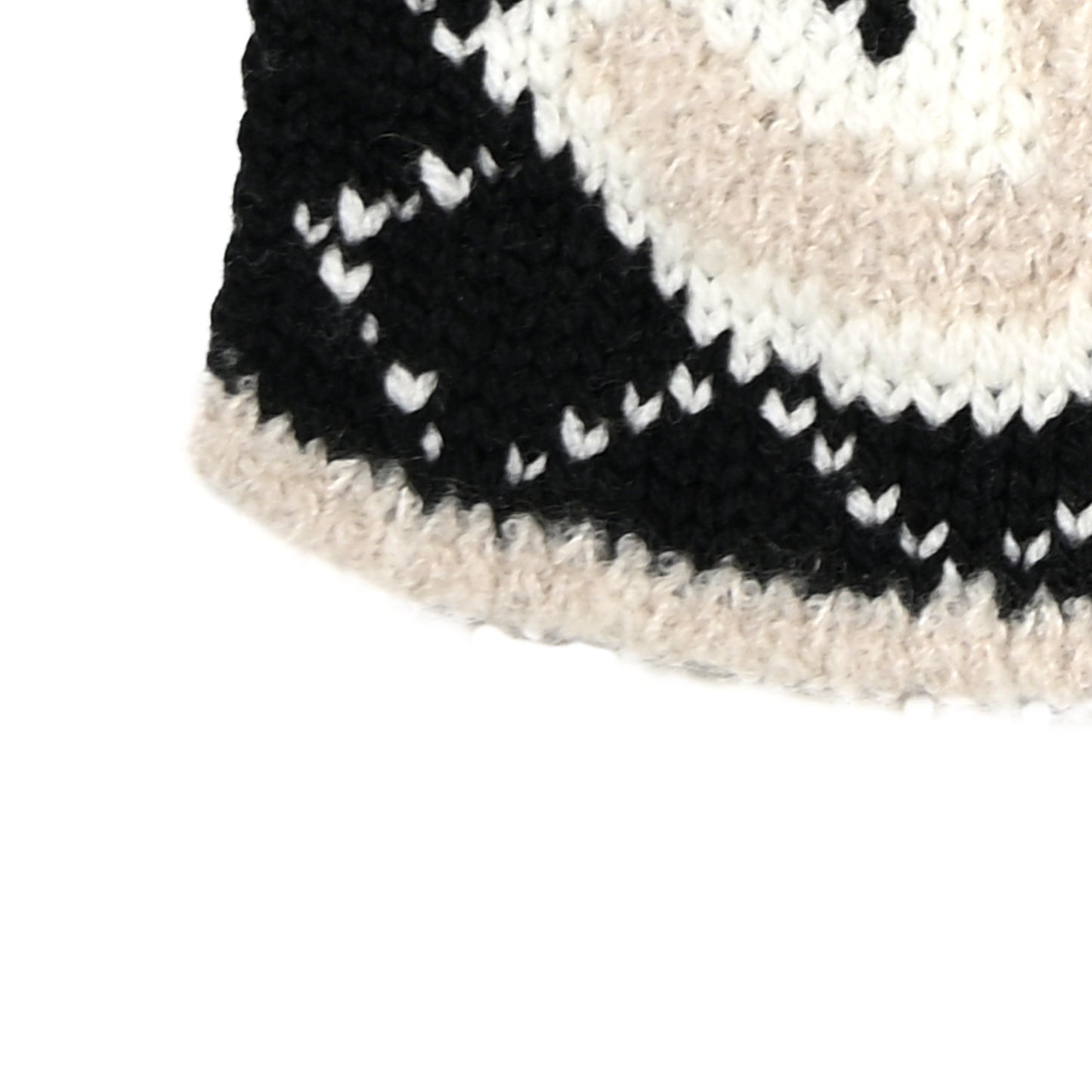 Wool Cashmere Silk CC Scarf Beige Black White