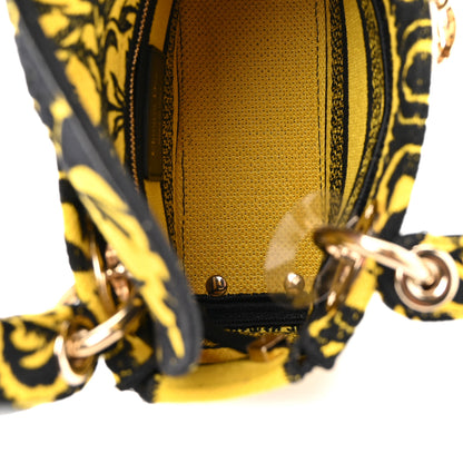 Christian Dior Canvas Petites Fleurs Embroidered Mini Lady D-Lite Black Yellow 5 of 9