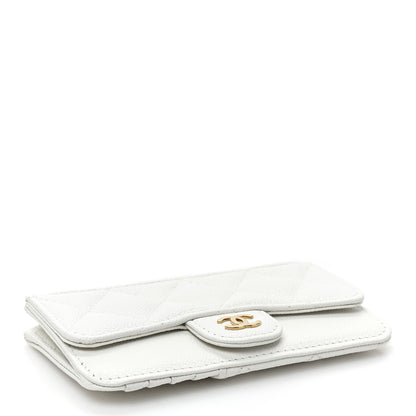 Chanel Caviar Quilted Flap Zip Card Holder White 5 of 11