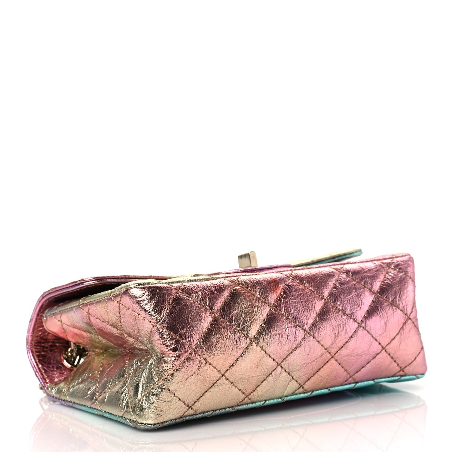 Metallic Goatskin Quilted Mini 2.55 Reissue Flap Multicolor