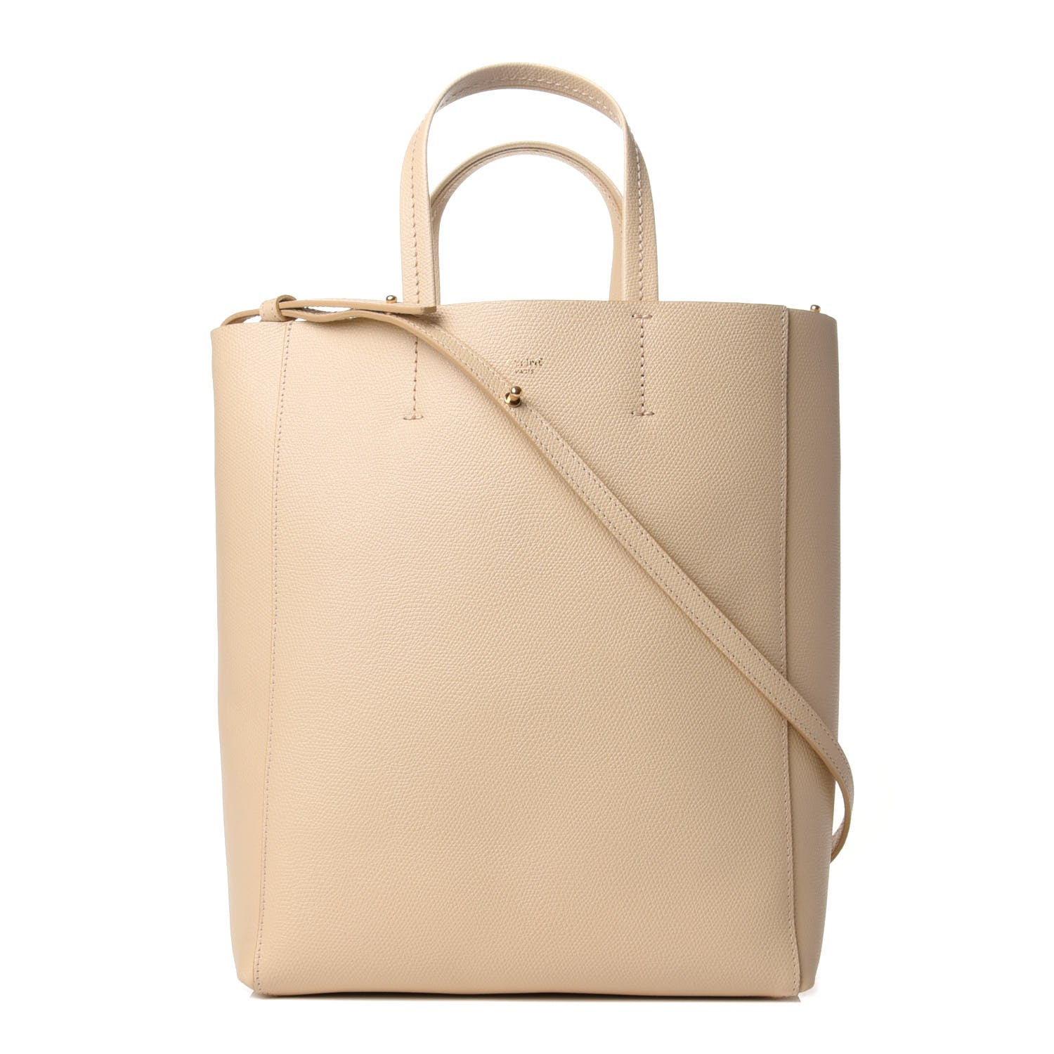 Celine Grained Calfskin Small Vertical Cabas Sand 1 of 4
