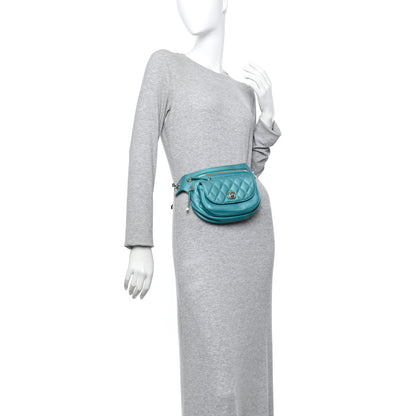 Chanel Metallic Calfskin Flap Chain Waist Bag Turquoise 2 of 11