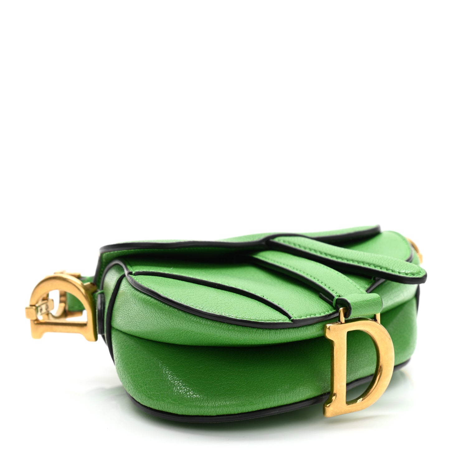 Goatskin Micro Saddle Bag Green