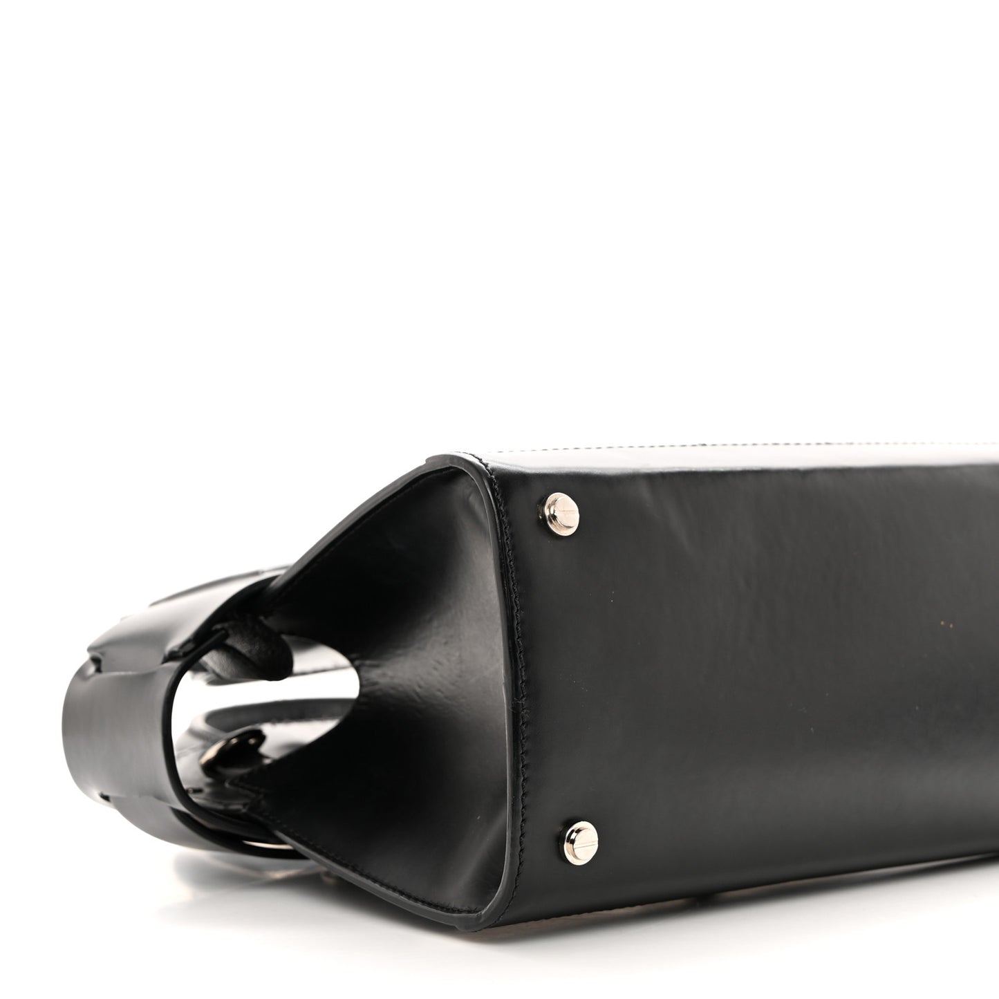 Smooth Calfskin Mini Horizon Satchel Black