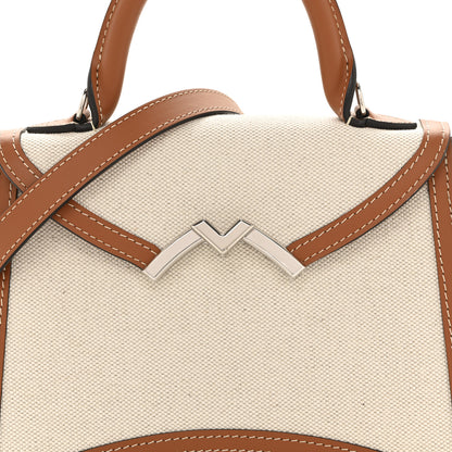 Moynat Cotton Canvas Linen Calfskin Gabrielle BB Brown 7 of 10