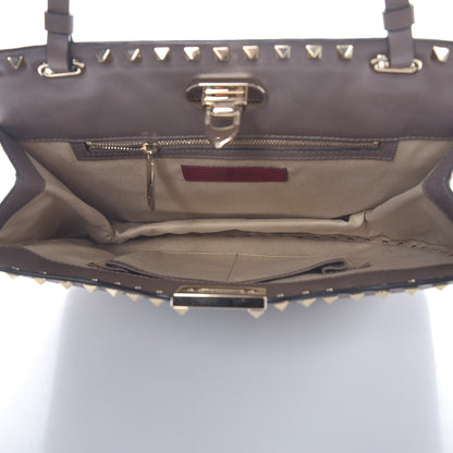 Valentino Garavani Vitello Rockstud Shoulder Satchel Taupe 5 of 10
