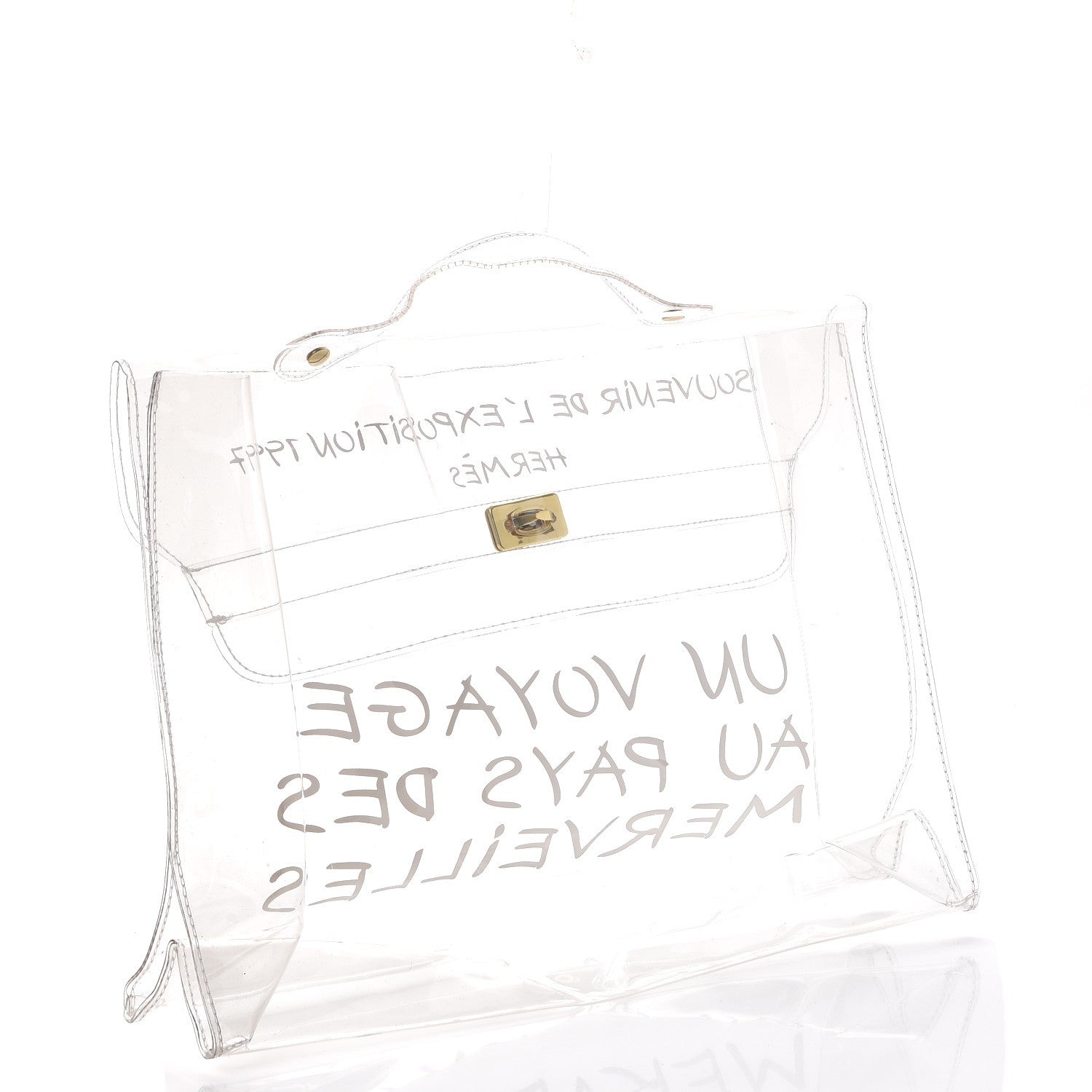 Hermes Vinyl Souvenir De L'Exposition Kelly Transparent 3 of 11