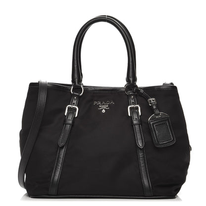 Prada Tessuto Nylon Soft Calf Tote Nero Black 1 of 10