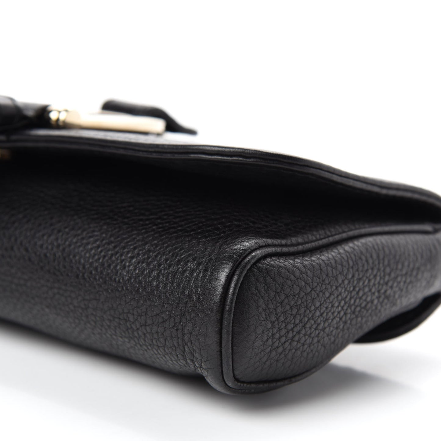 Calfskin Greenwich Chain Clutch Black