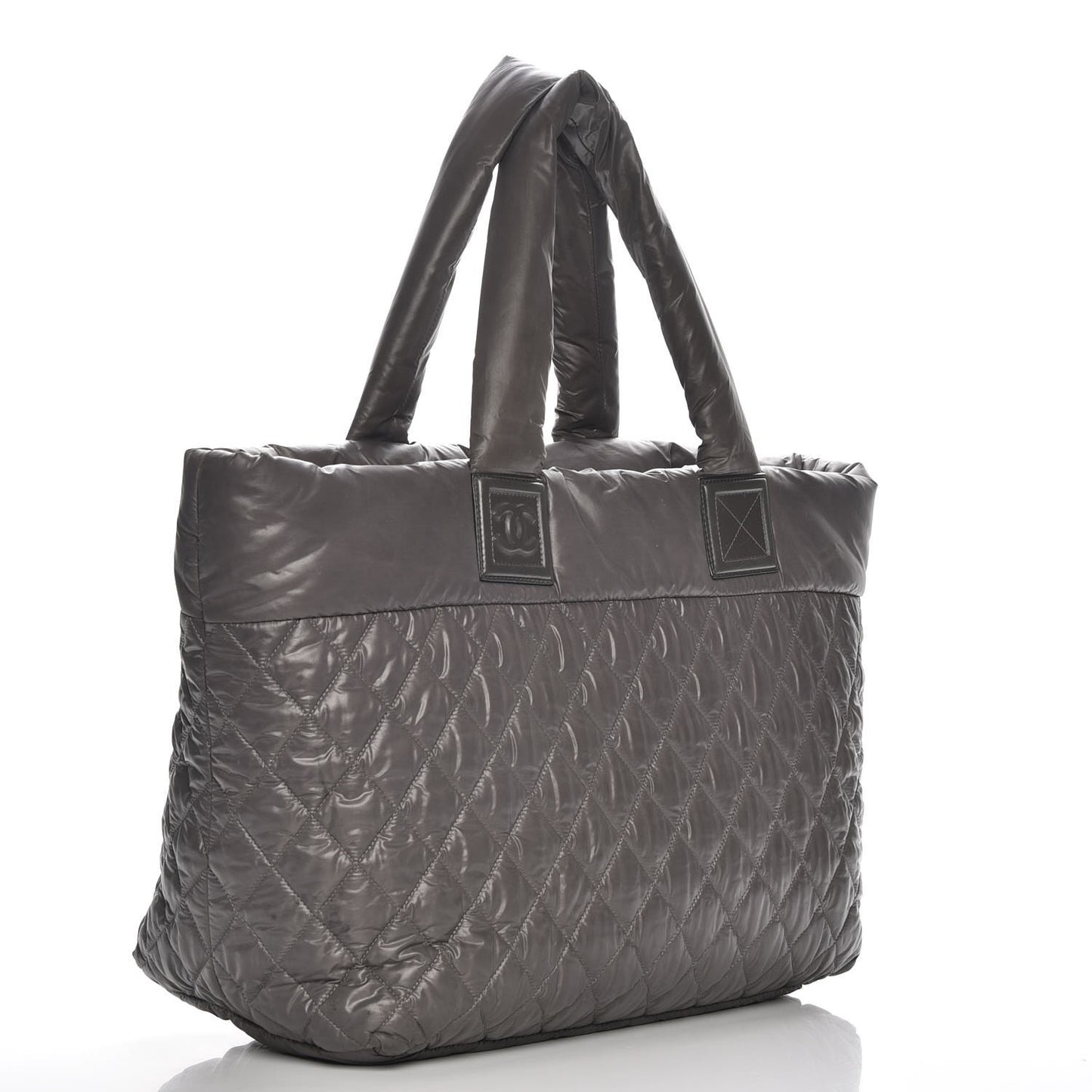 Nylon Quilted Large Coco Cocoon Tote Grey