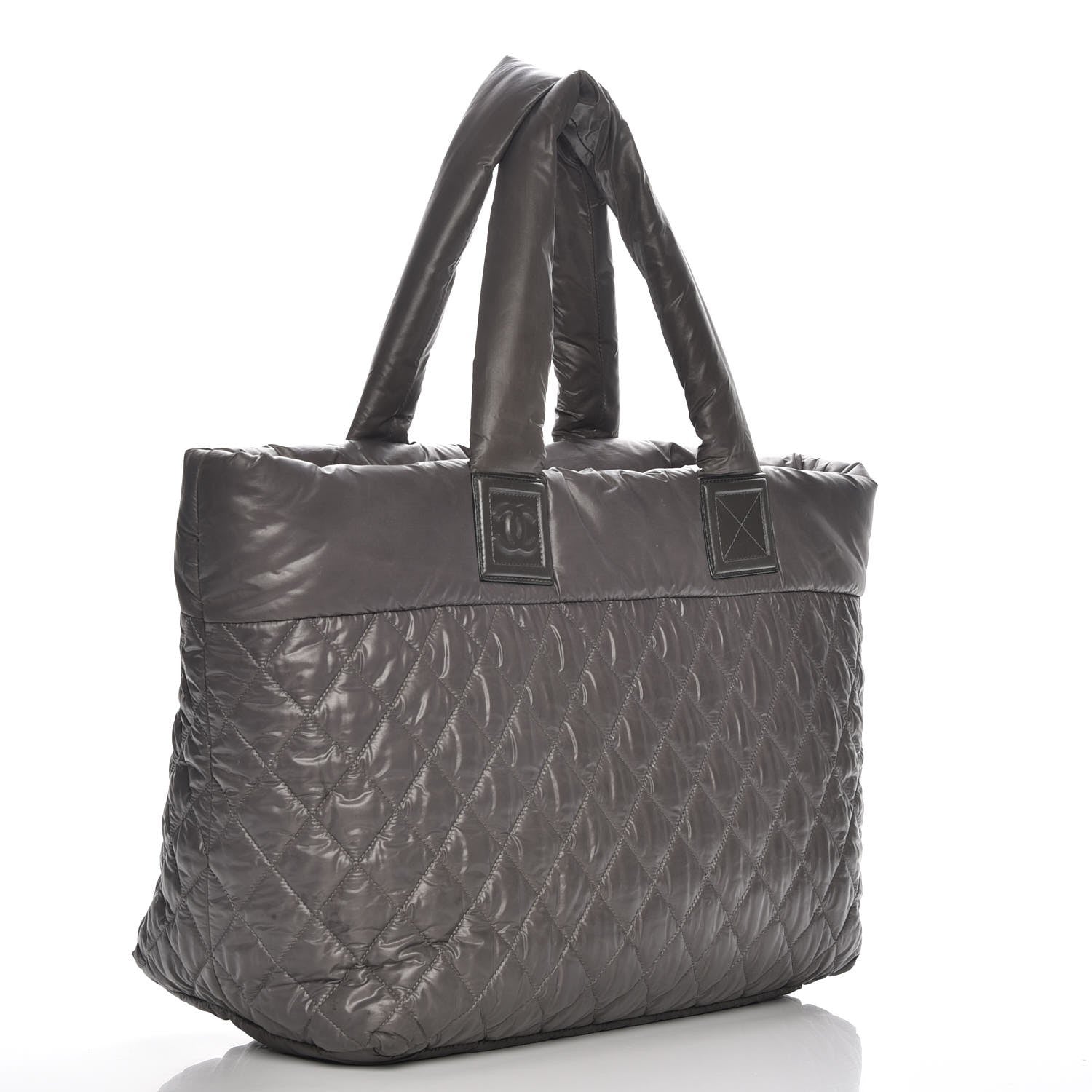 Chanel Nylon Quilted Large Coco Cocoon Tote Grey 3 of 7