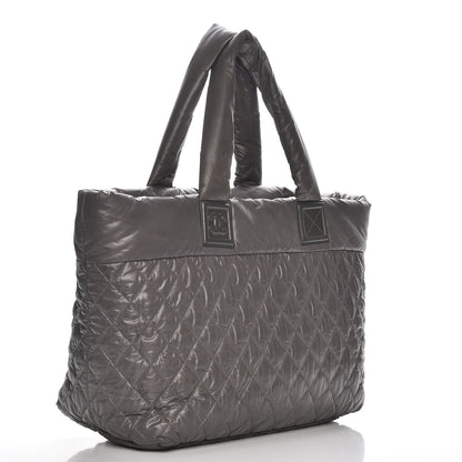 Chanel Nylon Quilted Large Coco Cocoon Tote Grey 3 of 7