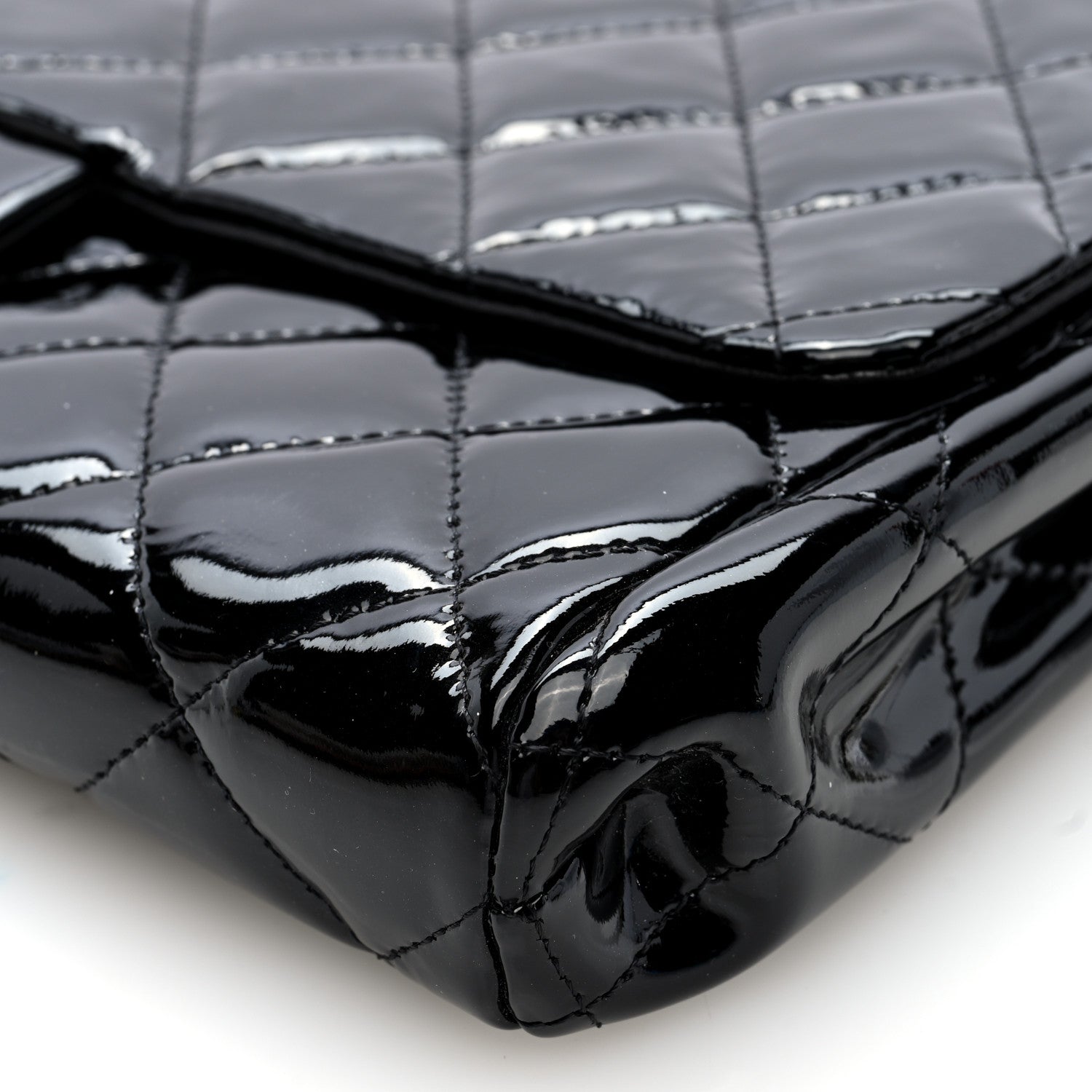 Chanel Patent Quilted Clutch with Chain Flap Black 10 of 10