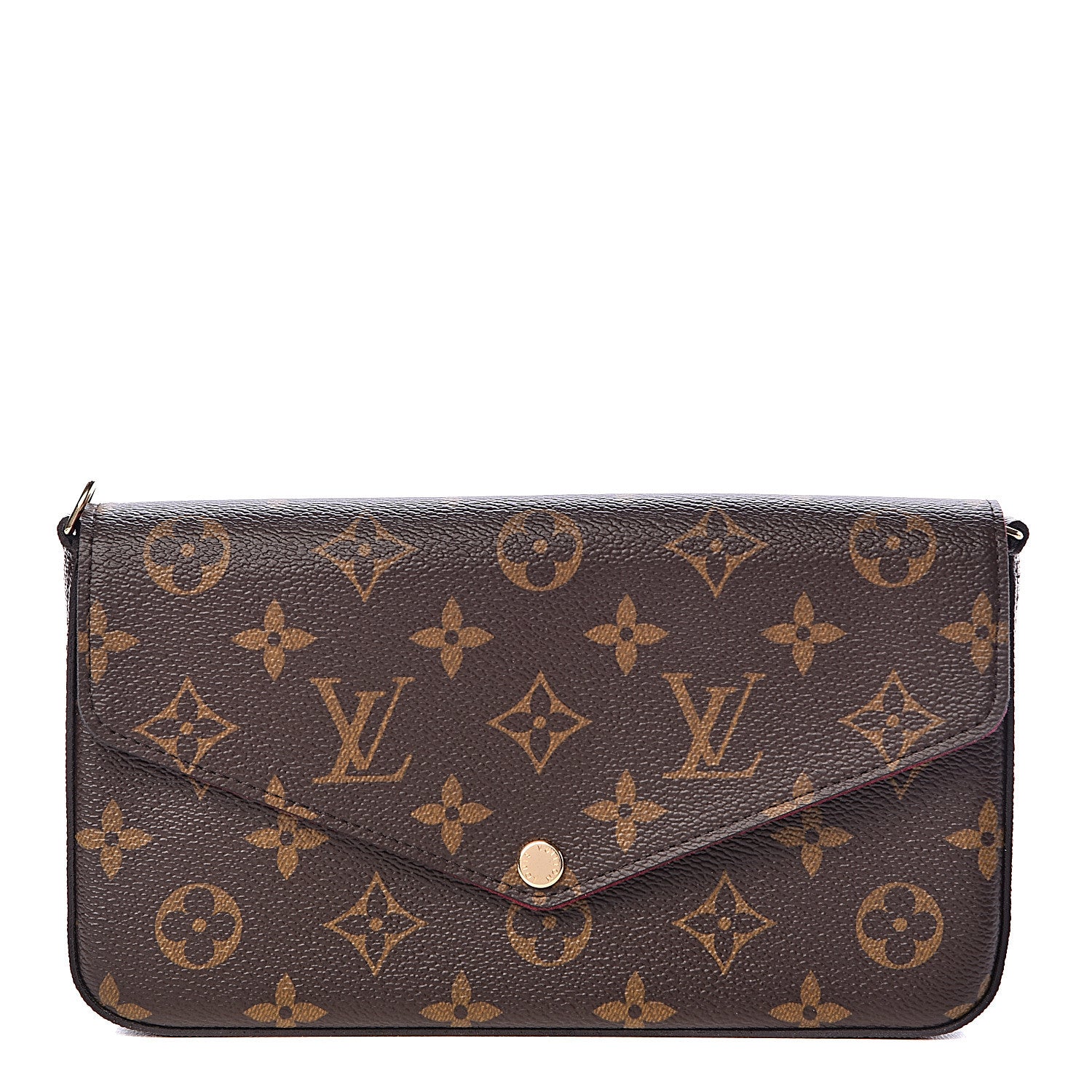 Louis Vuitton Monogram Pochette Felicie Chain Wallet Fuchsia 1 of 12