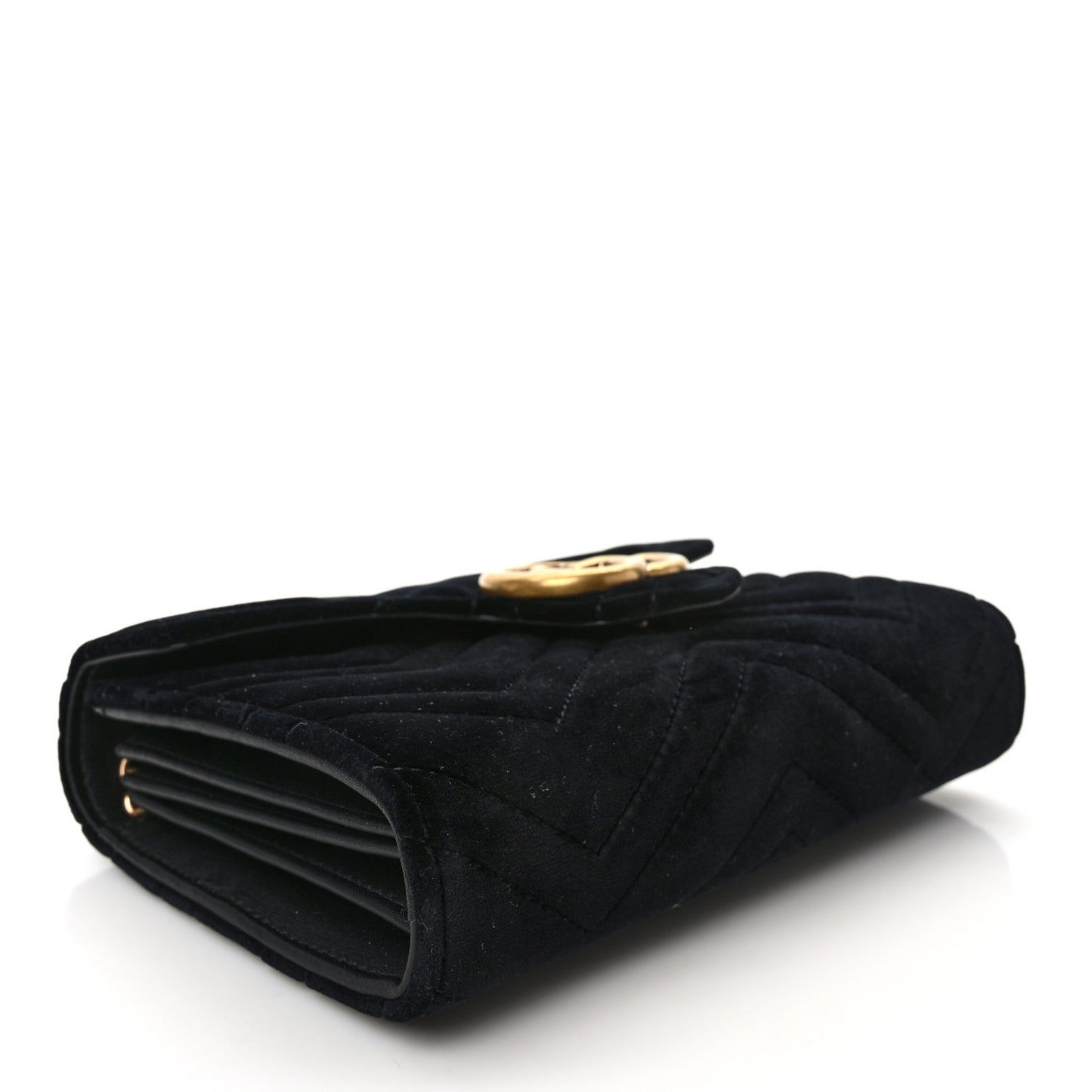 Velvet Matelasse GG Marmont Chain Wallet Black