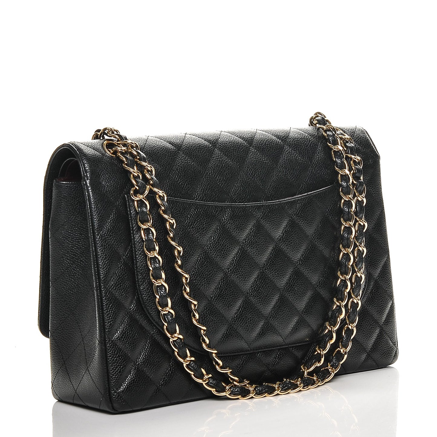Caviar Quilted Maxi Double Flap Black