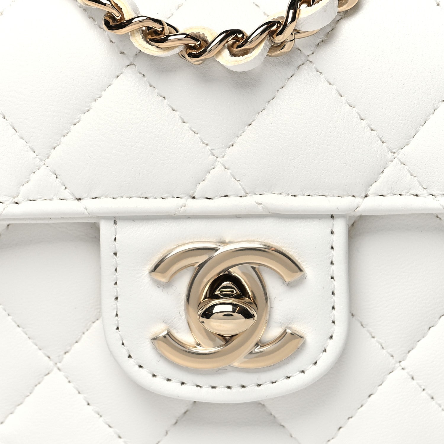 Chanel Lambskin Quilted CC In Love Heart Clutch With Chain White 8 of 10