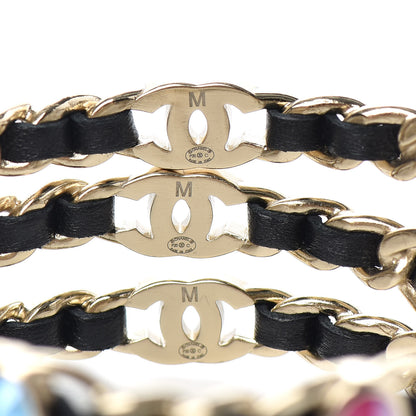 Chanel Lambskin Chain CC Bangle Bracelets Set of 3 Multicolor 4 of 5
