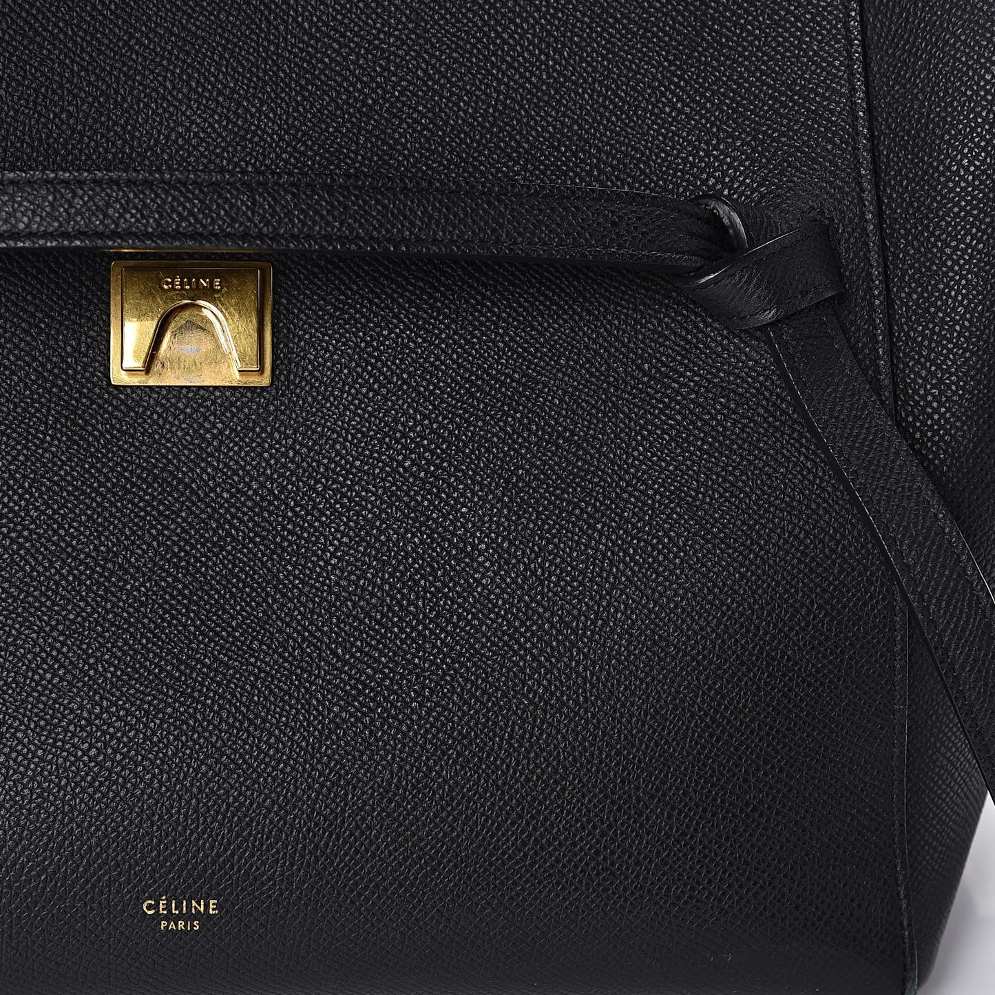 Grained Calfskin Mini Belt Bag Black