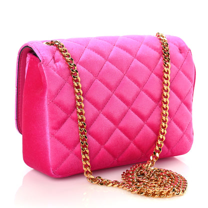 Versace Velvet Quilted Medusa Chain Crossbody Pink 3 of 8