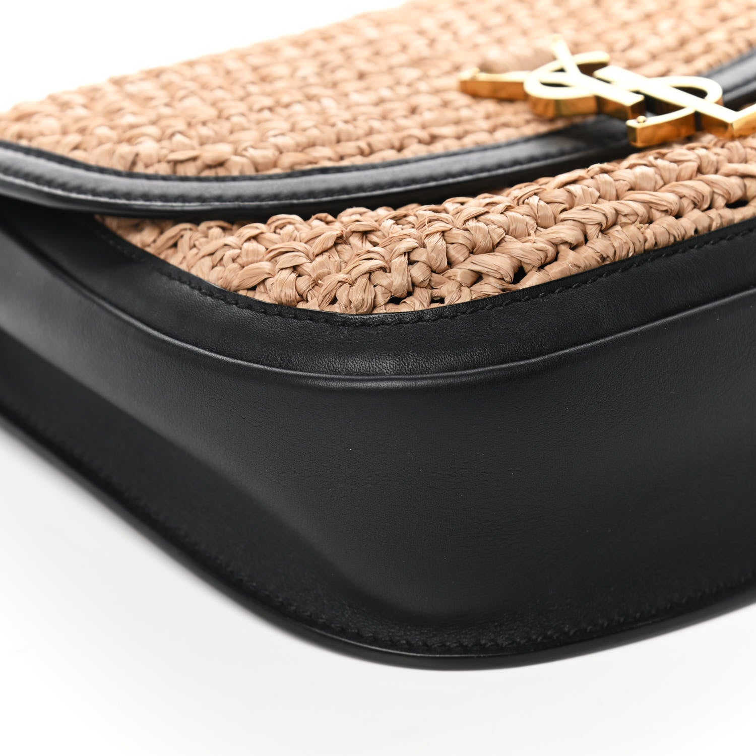 Saint Laurent Woven Raffia Monogram Kaia Satchel Tan 8 of 12