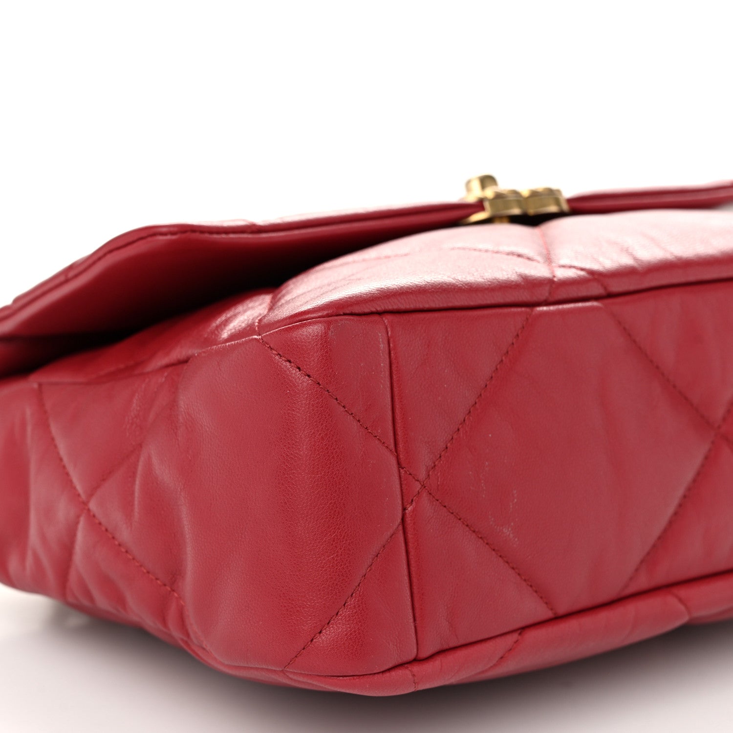 Chanel Goatskin Quilted Large Chanel 19 Flap Red 9 of 10