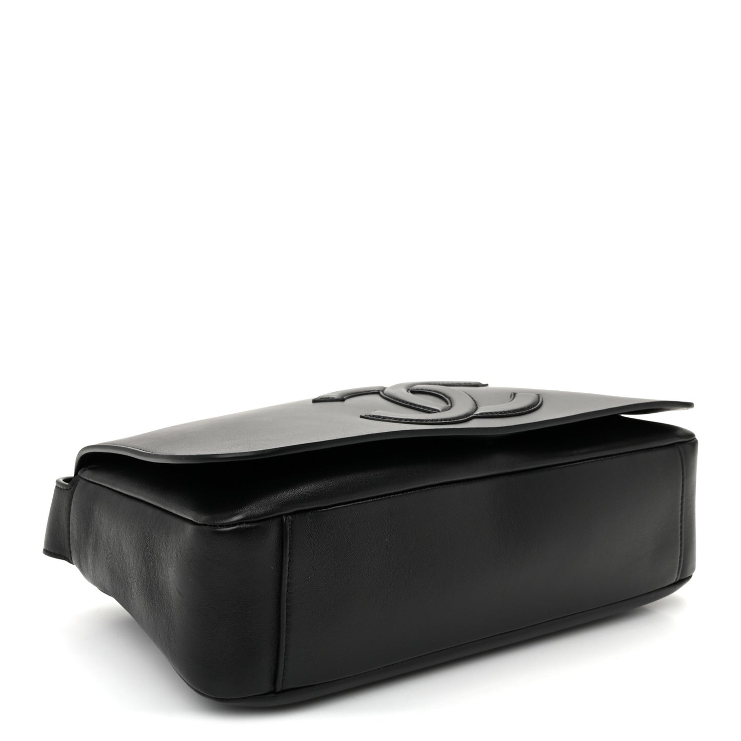 Lambskin CC Maxi Messenger Bag Black