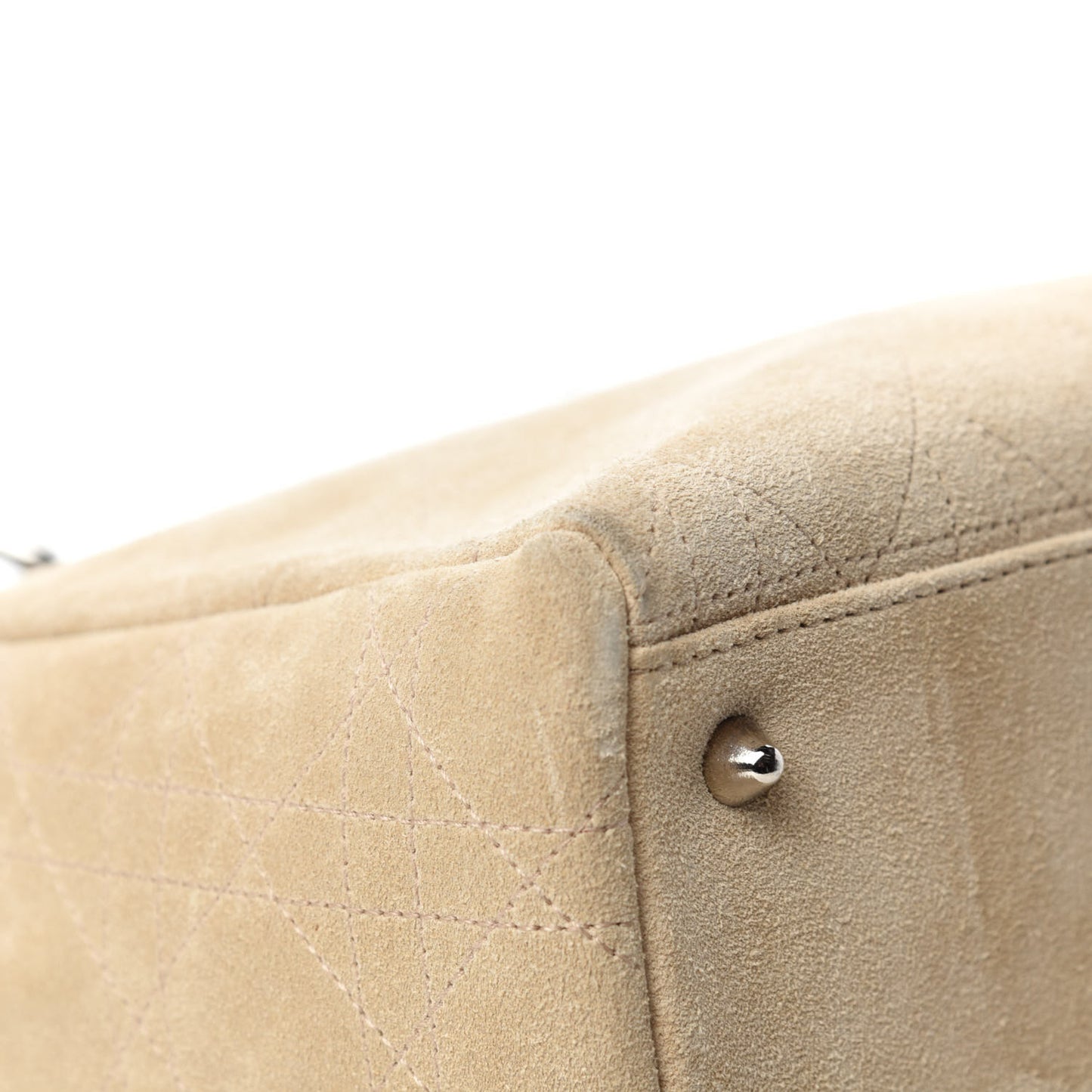 Suede Cannage Medium Lady Dior Beige