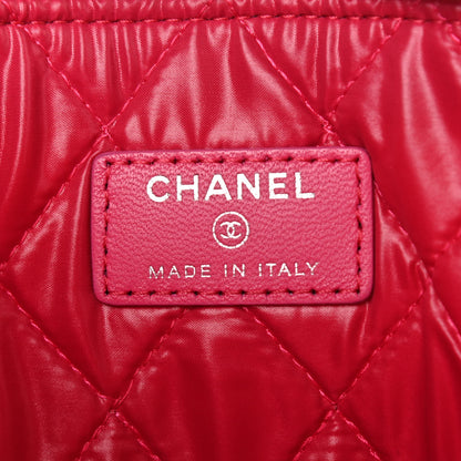 Chanel Patent Calfskin Quilted Valentine Hearts Medium O Cosmetic Case Dark Pink 6 of 11