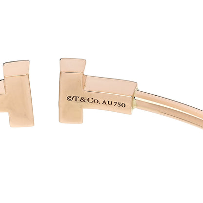 Tiffany 18K Rose Gold Narrow T Wire Bracelet 4 of 5
