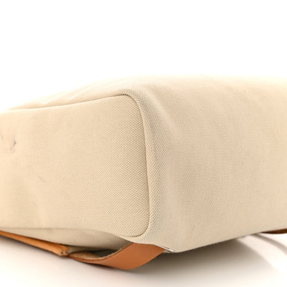 Hermes Military Toile Vache Hunter Herbag a Dos Zip Retourne Beton Naturel Sable 10 of 15