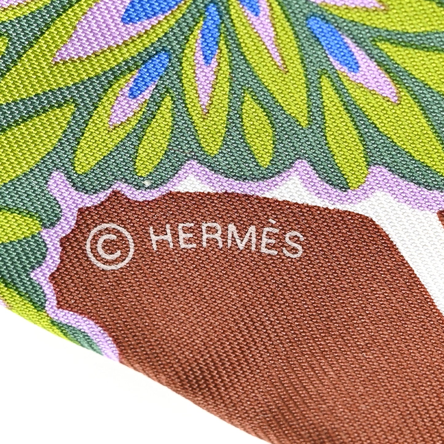 Silk The Three Graces Twilly Bleu Vert Marron