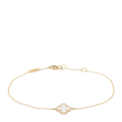 Van Cleef & Arpels 18K Yellow Gold Mother of Pearl Sweet Alhambra Bracelet 1 of 4