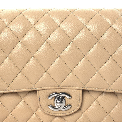 Chanel Caviar Quilted Medium Double Flap Beige 8 of 15