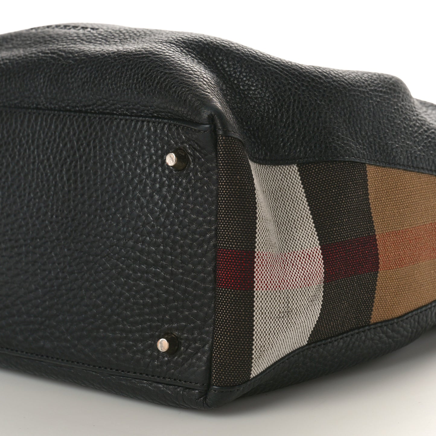 Grainy Calfskin House Check Medium Maidstone Black