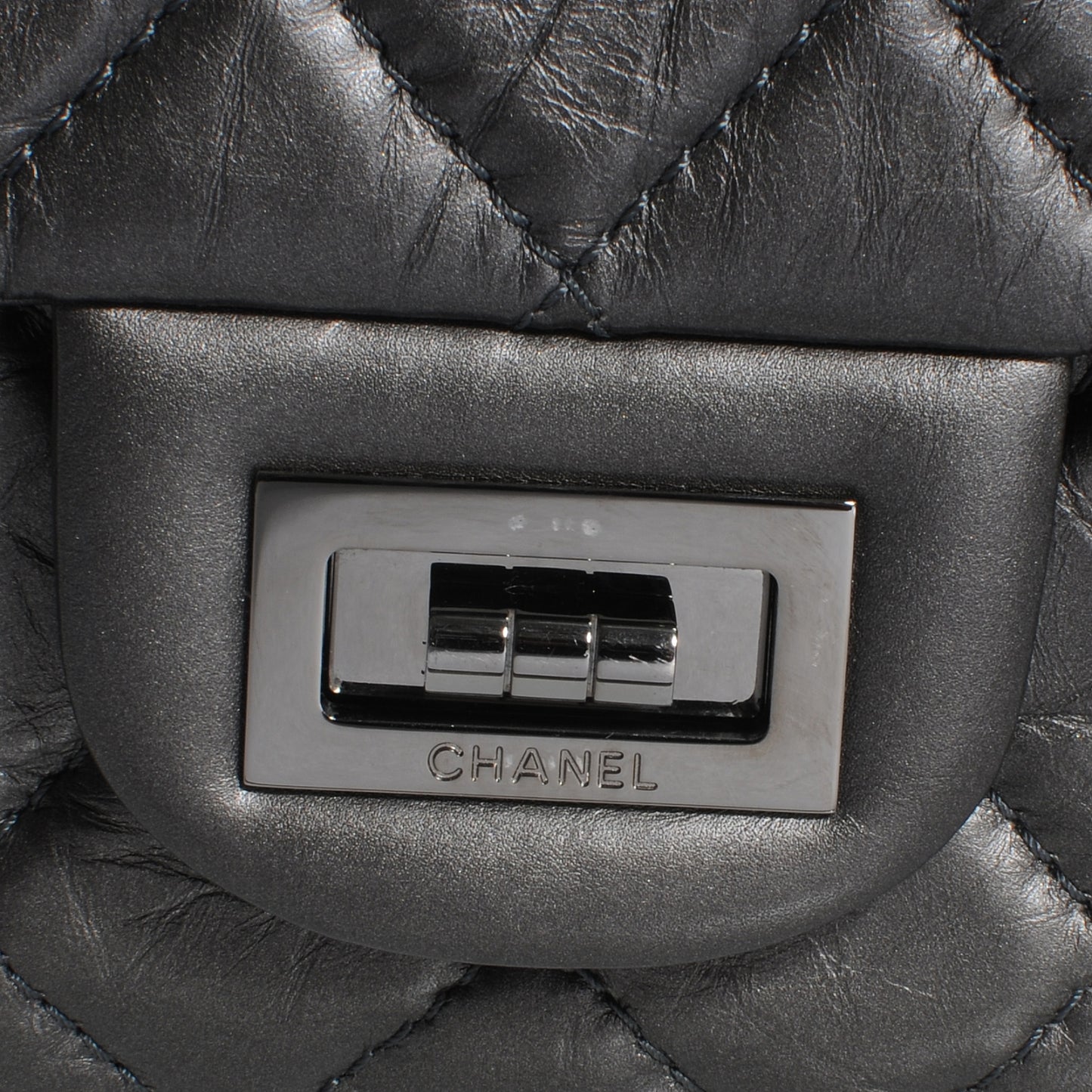 Aged Calfskin 2.55 Reissue 227 Flap Metallic Black