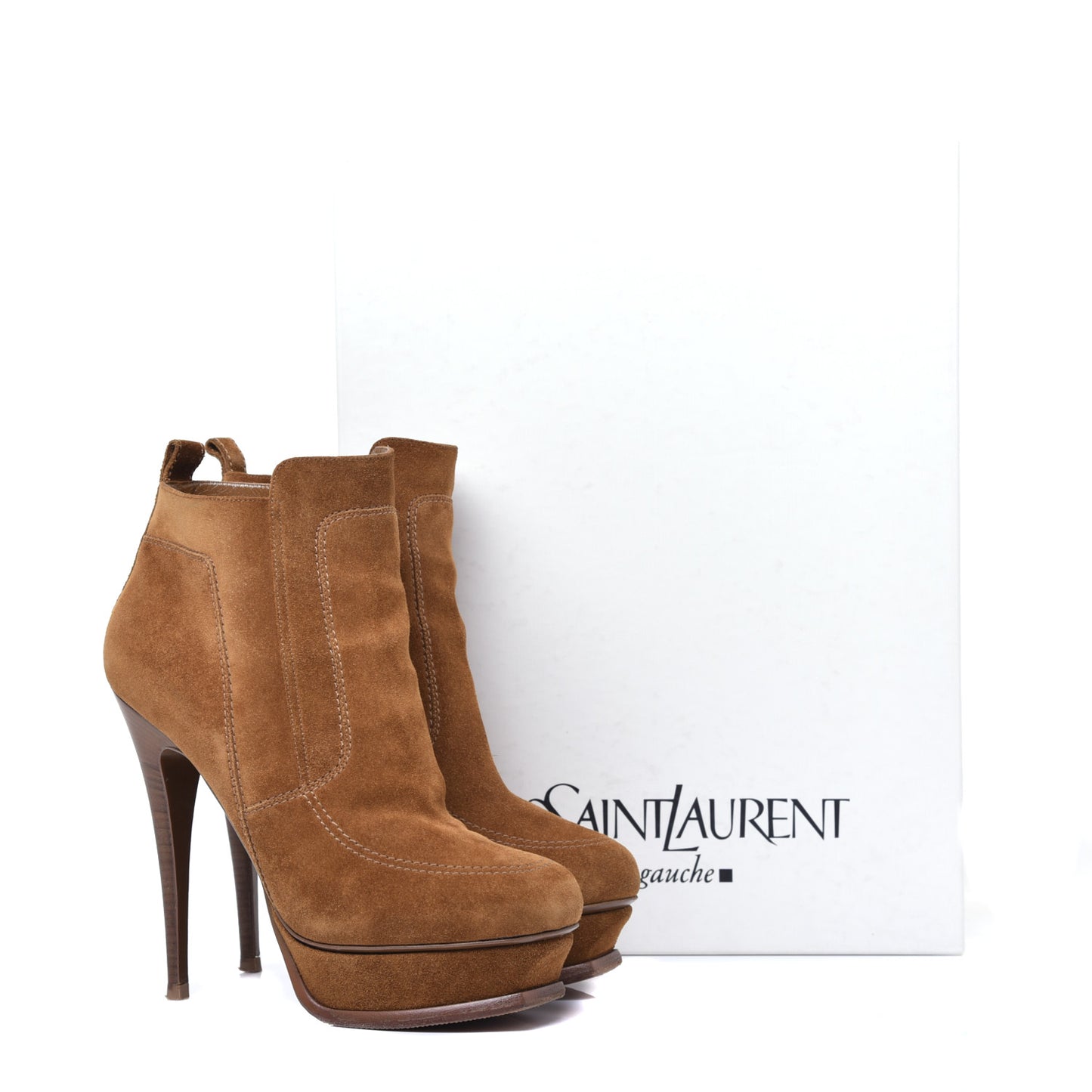 Suede Shearling Booties 40 Ocre