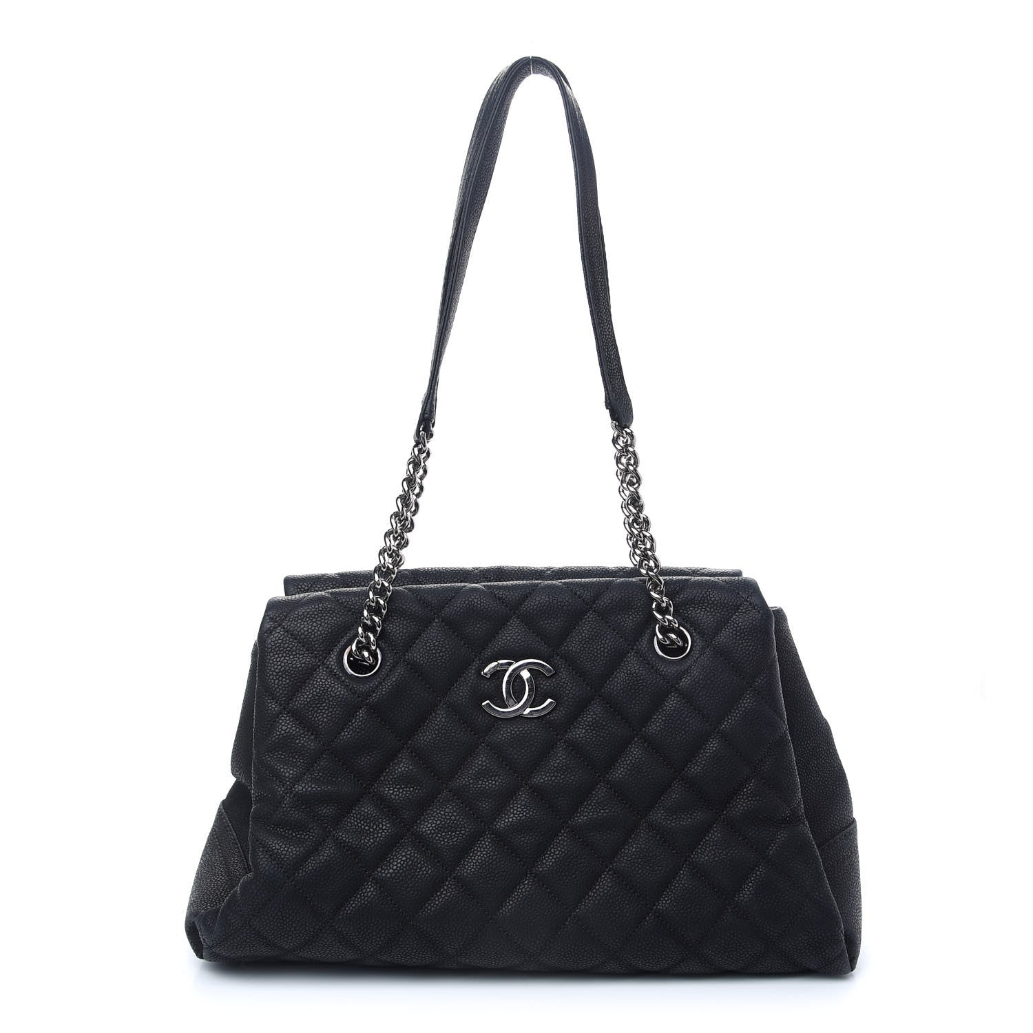 Chanel Iridescent Caviar Quilted Lady Pearly Tote Black 1 of 8