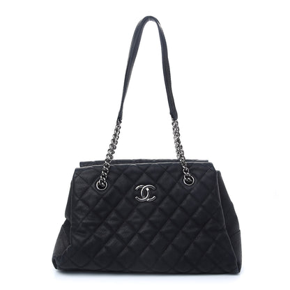 Chanel Iridescent Caviar Quilted Lady Pearly Tote Black 1 of 8