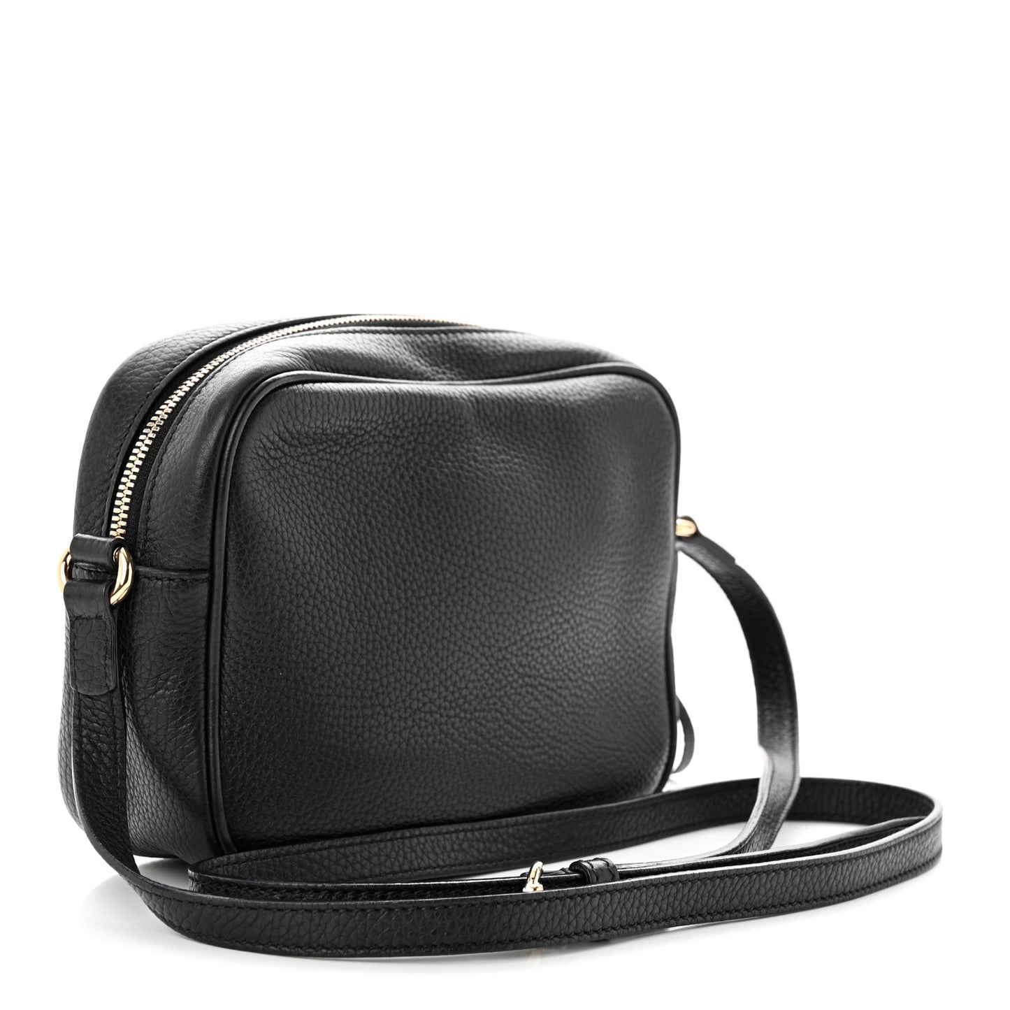 Pebbled Calfskin Small Soho Disco Bag Black