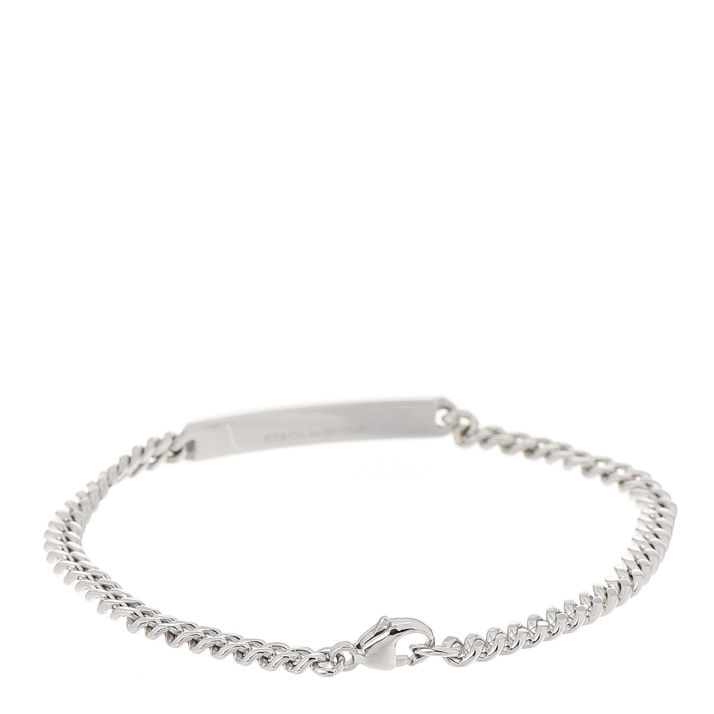 18K White Gold Diamond Micro Link ID Chain Bracelet