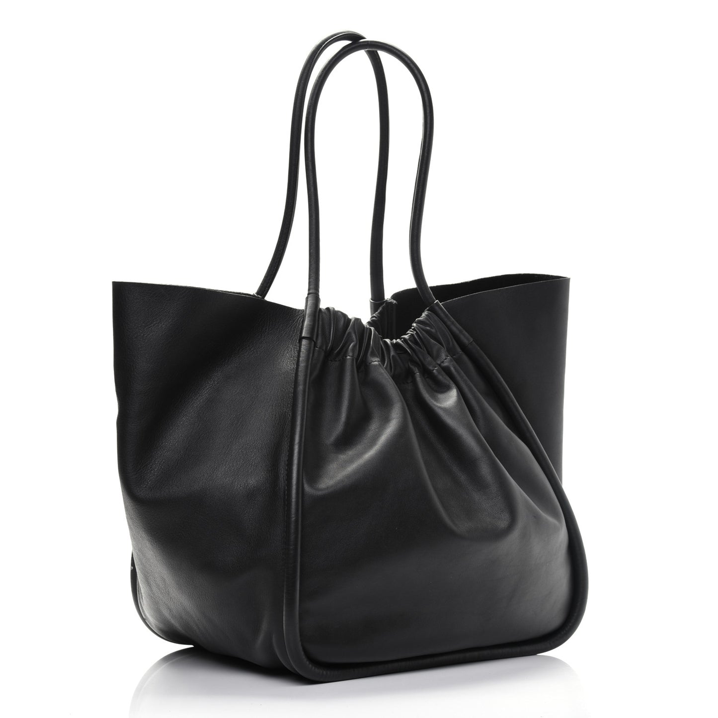 Calfskin XL Ruched Tote Black