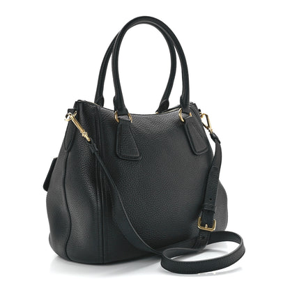 Prada Vitello Phenix Shoulder Bag Black 3 of 12