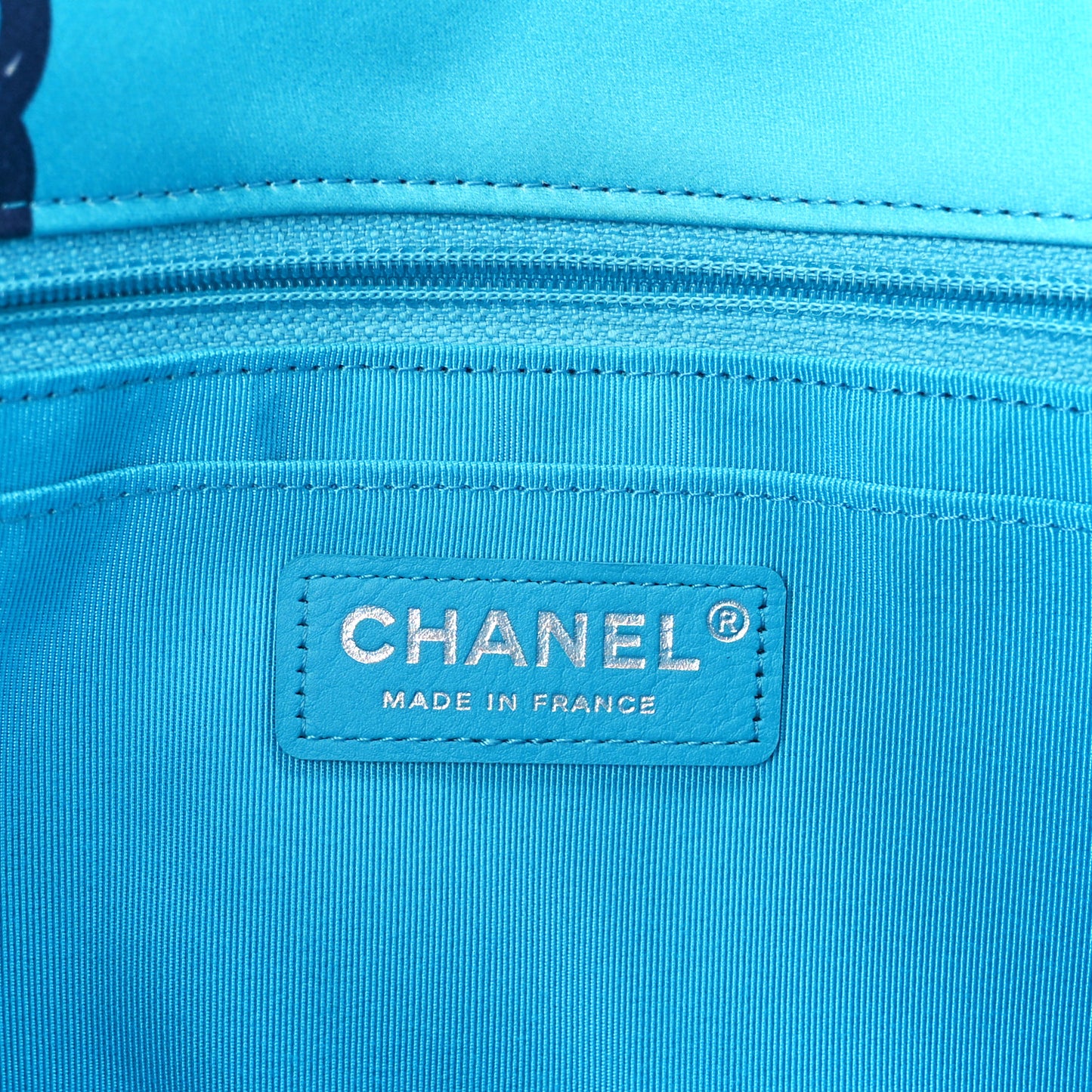 Silk Chain Printed Medium Single Flap Blue