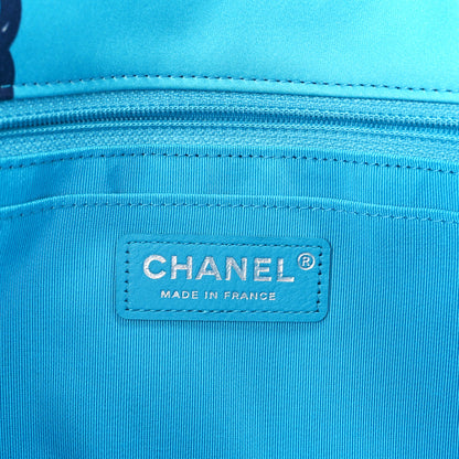 Chanel Silk Chain Printed Medium Single Flap Blue 6 of 11