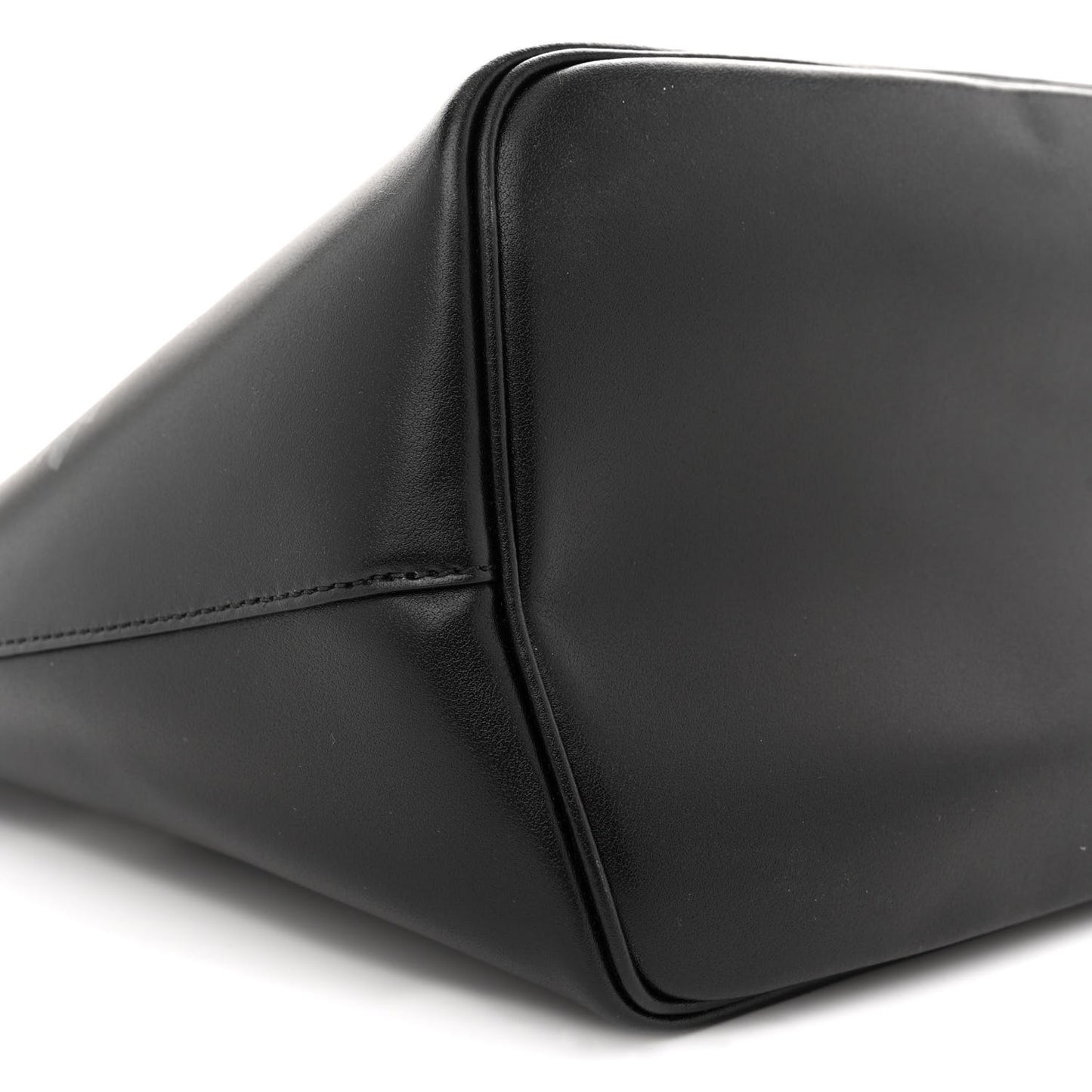 Smooth Calfskin Floral Print Logo Wing Shopper Tote Black White
