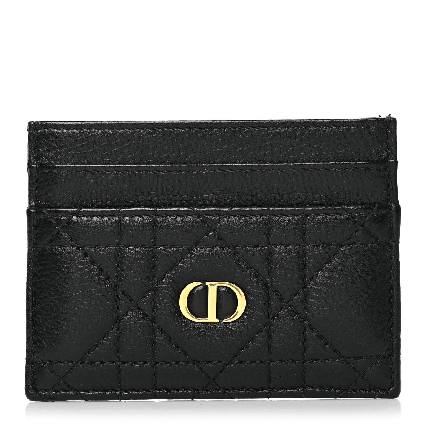 Supple Calfskin Cannage Caro Five-Slot Card Holder Black