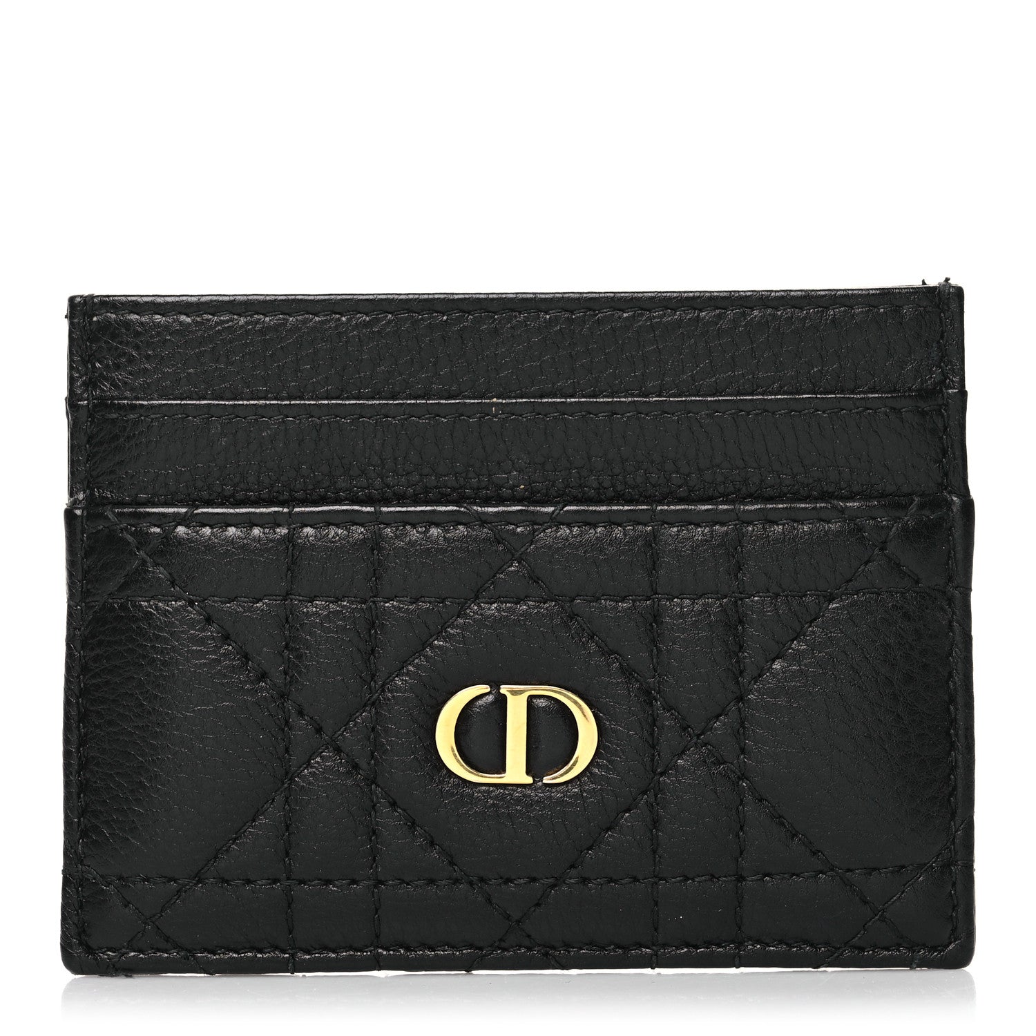 Christian Dior Supple Calfskin Cannage Caro Five-Slot Card Holder Black 1 of 11